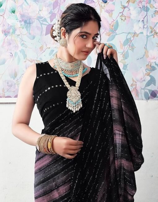 Indian Sanjana Brand Chocolate Saree - Image 5