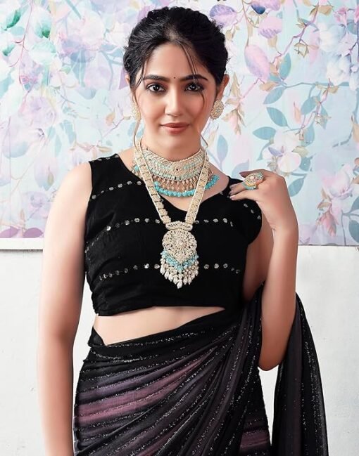 Indian Sanjana Brand Chocolate Saree - Image 2