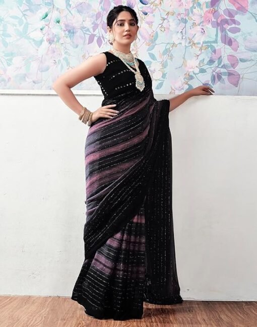 Indian Sanjana Brand Chocolate Saree - Image 3
