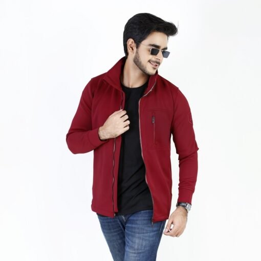 China Winter Jacket - Maroon - Image 2