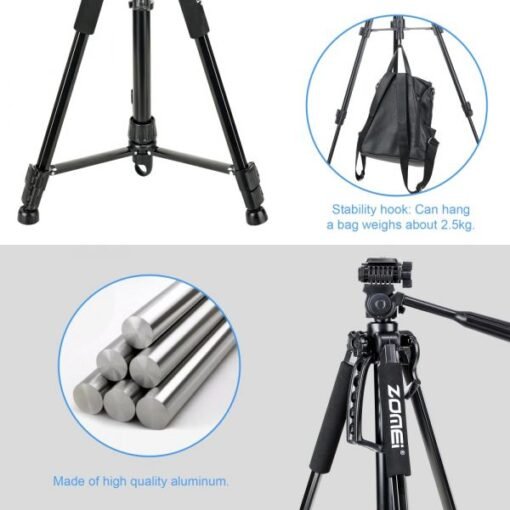 Zomei T120 Mobile & DSLR Tripod - Professional Series (Without Mobile Holder) - Image 5