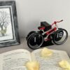 MidClock HY-F117 Unique Bicycle Vintage Flip Desk Clock – White + Red Color