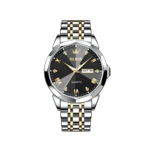 OLEVS 9931G New Exclusive Design Quartz Watch for Men (Black Dial) - Image 2
