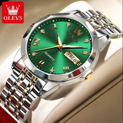 OLEVS 9931G New Exclusive Design Quartz Watch for Men (Green Dial)