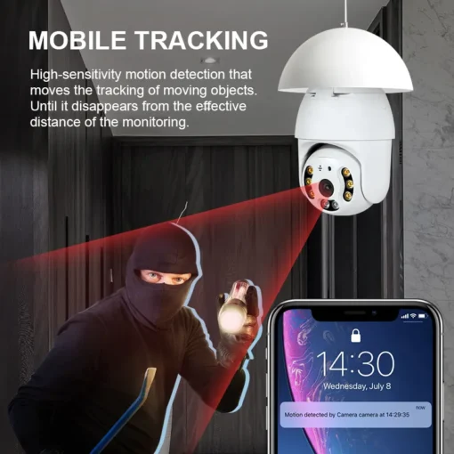 Smart 360° Rotated Security Camera HD 1080P with Two-way Audio, Motion Tracking and Waterproof Design - Image 2