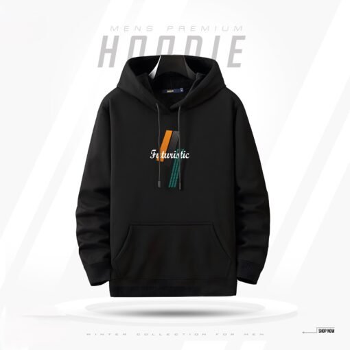 Men's Winter Hoodie (Futuristic) - Black