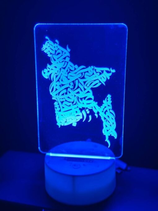 GearUP Acrylic Multicolor Night Lamp (BD Map)-Black base