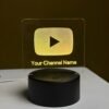 Customizable YouTube Logo Design Acrylic Multicolor Night Lamp – Black & White
