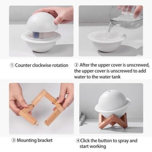 Portable Planet Humidifier with Colorful Ambient Light – 200ml - Image 3