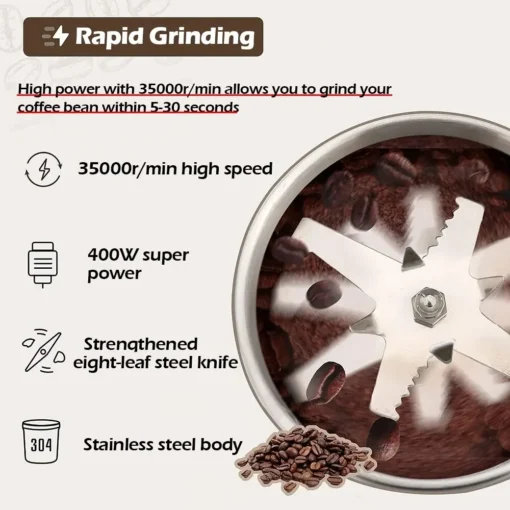 Coffee Grinder Kitchen Cereal Nuts Beans Spices Grains Grinder Machine Multifunctional Coffee Grinder - Image 3