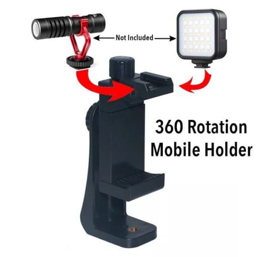 360-Degree Mobile Holder with Cold Shoe Mount