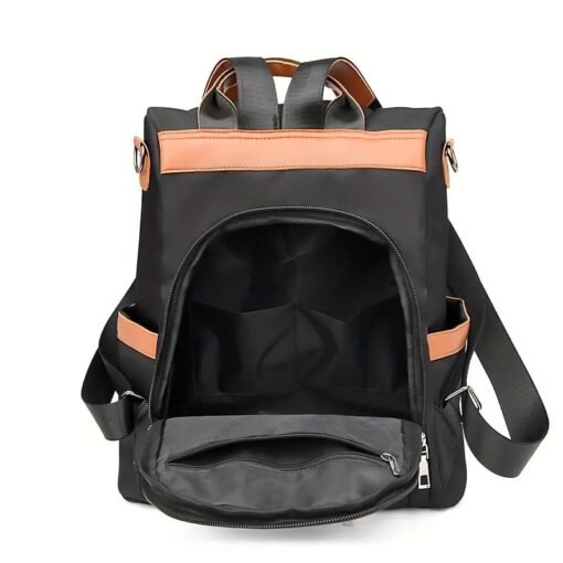 Women Large Capacity Outdoor Tote Bag (Orange & Black) - Image 4