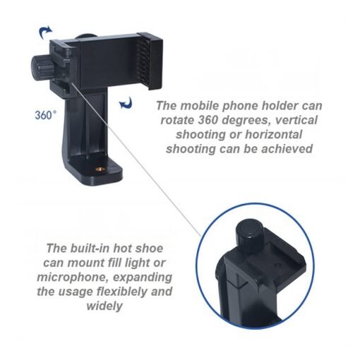 360-Degree Mobile Holder with Cold Shoe Mount - Image 3