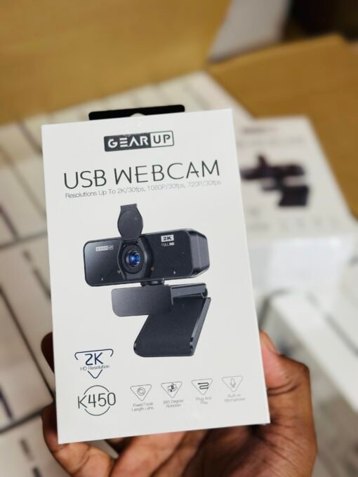 GearUP K450 Webcam- 2K 4.0MP HD USB Webcam with Privacy Cover Plug & Play USB Webcam with Built-in Mic - Image 3