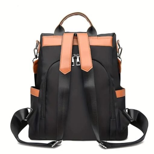 Women Large Capacity Outdoor Tote Bag (Orange & Black) - Image 2
