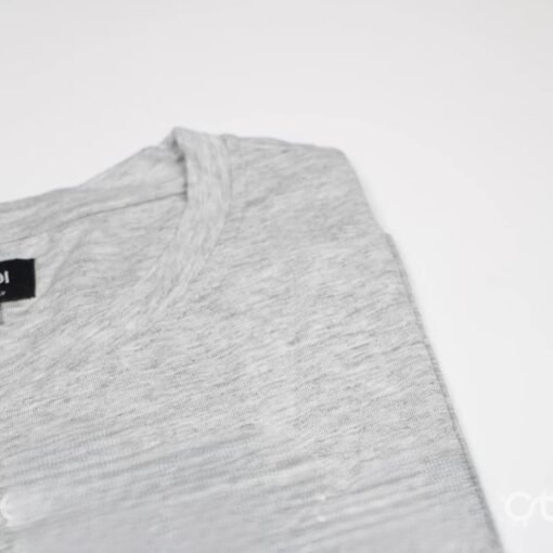 Men's Full Sleeve Solid T-Shirt- Ash - Image 2