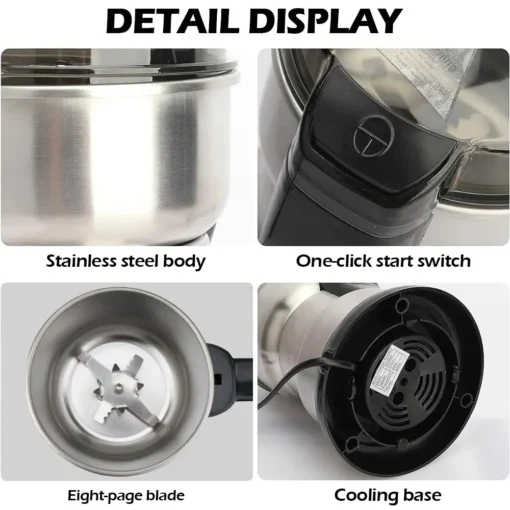 Coffee Grinder Kitchen Cereal Nuts Beans Spices Grains Grinder Machine Multifunctional Coffee Grinder - Image 4
