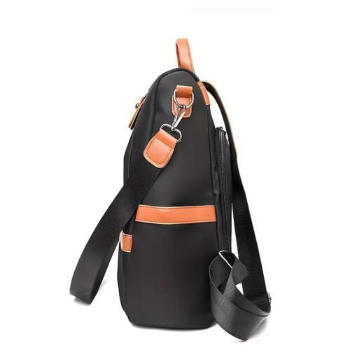 Women Large Capacity Outdoor Tote Bag (Orange & Black) - Image 3