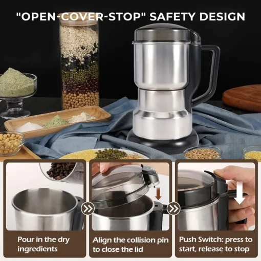 Coffee Grinder Kitchen Cereal Nuts Beans Spices Grains Grinder Machine Multifunctional Coffee Grinder - Image 2