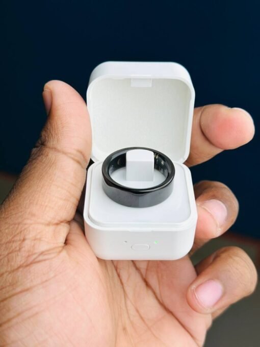 Smart Finger Ring for Fitness Tracking – With Magnetic Charging Cable – (Ring Size -10) -Black - Image 2