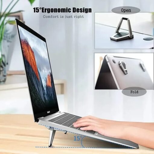Metal Foldable Laptop Stand Universal Non-slip Bracket Support for Macbook Pro Air Lenovo Notebook Laptops Mount Holder Feets - Image 4