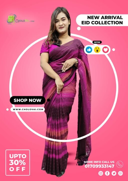 Indian Sanjana Brand Georgette Saree-0001