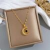 Necklace 100 Languages Necklace Fashion 18k Gold Plated Moon Necklace
