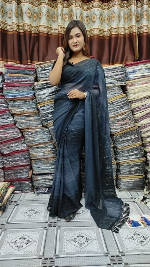 Indian Sanjana Brand Georgette Saree-123 - Image 2