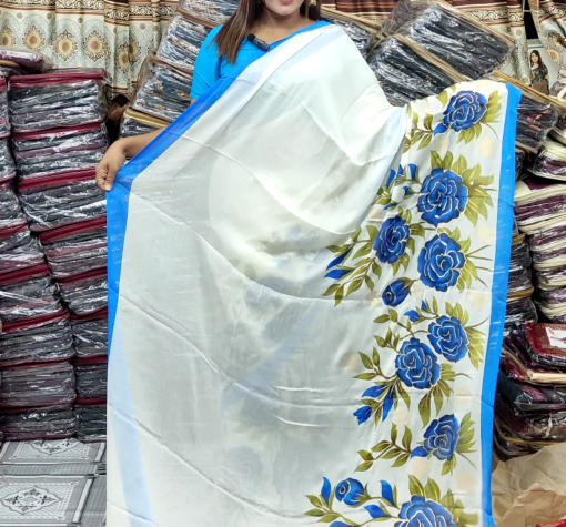 Indian Soft Weightless Georgette Saree With Matching Blouse Piece for Women 3 - Image 3