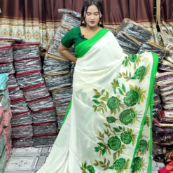 ইন্ডিয়ান সফট ওয়েটলেস জর্জেট শাড়ি