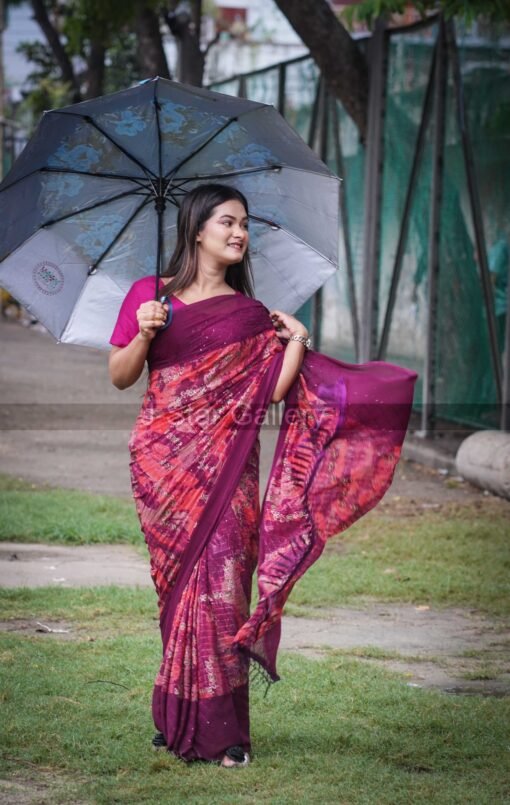 Indian Sanjana Brand Georgette Saree 00 - Image 2