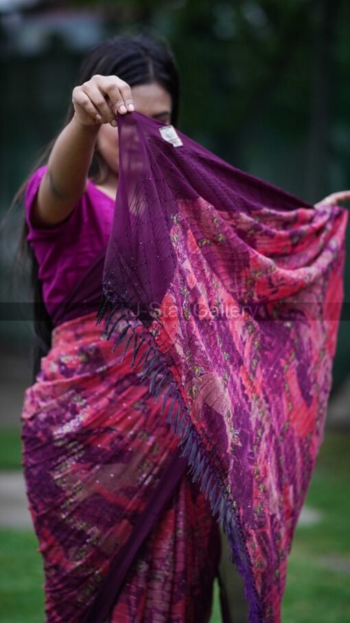 Indian Sanjana Brand Georgette Saree 00 - Image 3