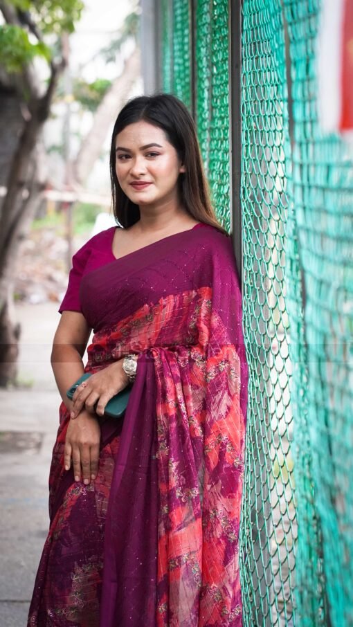 Indian Sanjana Brand Georgette Saree 00 - Image 5