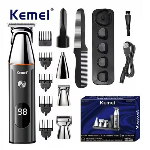 Kemei KM-5857 5-in-1 Professional Hair Trimmer - Image 2