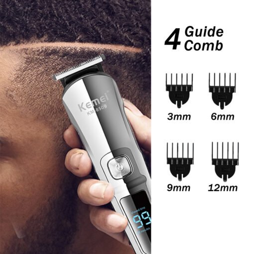 Kemei KM-8509 Waterproof Hair Clipper & Beard Trimmer for Men – Fast Charging, LCD Display. - Image 3