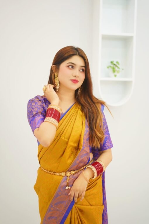 Kanjivaram Katan Sharee With Blouse Piece -19509 - Image 3