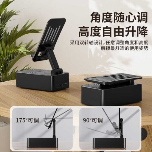 3-in-1 Audio Power Bank Speaker Stand – 15W Fast Charging | Desktop Holder for Tablet & Phone | PC- 3153 - Image 2