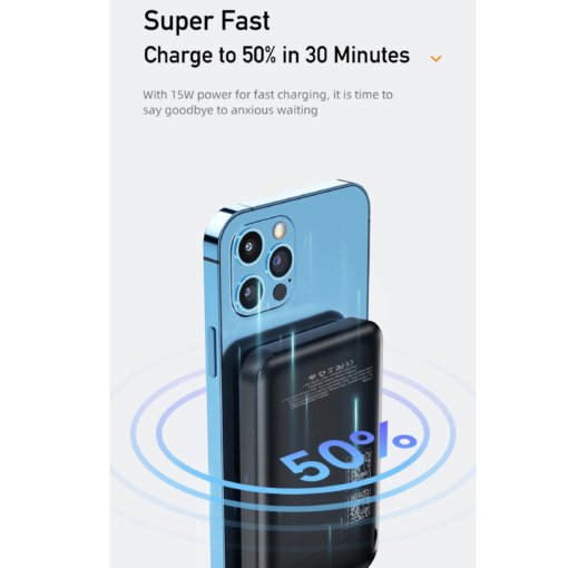 Awei P139K 10000mAh Magnetic Wireless Power Bank – 15W Wireless + 22.5W Fast Charging | Magnetic Snap-On Charger - Image 2