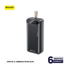 AWEI PA-12 30000mAh Power Bank – 22.5W Fast Charging | PC- 8852