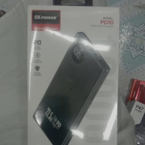 OX PD10 10,000mAh Metal Power Bank – Portable Fast Charging with LED Indicator, Micro USB Input, 2A Output - Image 2