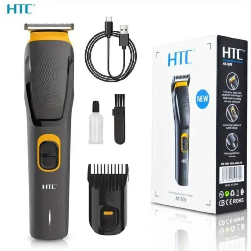 HTC AT-509 Rechargeable Beard Trimmer for Men & Women – 5-Length Settings, 45-Min Runtime, Multi-Purpose Grooming - Image 3