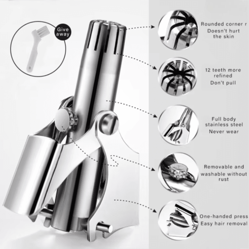 Manual Nose Hair Trimmer for Men & Women – Safe, Battery-Free, Easy to Clean & Travel-Friendly- PC-3066 - Image 3