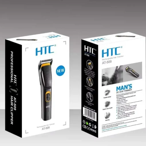 HTC AT-509 Rechargeable Beard Trimmer for Men & Women – 5-Length Settings, 45-Min Runtime, Multi-Purpose Grooming - Image 2