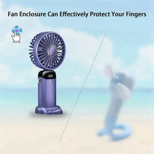 Portable Fairy Wand Handheld Fan – 5000mAh Rechargeable | 5-Speed Airflow | LED Display | PC- 8564 - Image 5