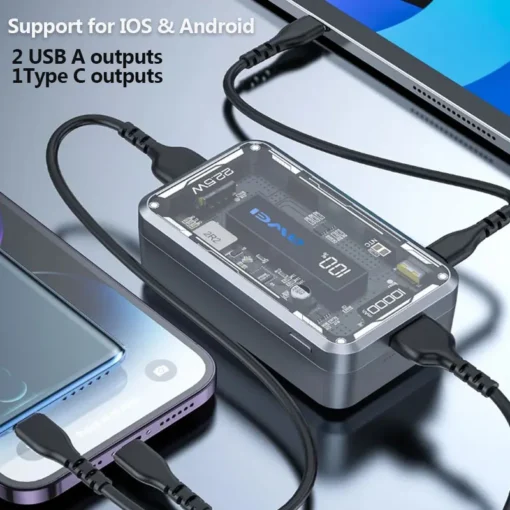 Awei P111K 10000mAh PD22.5W Fast Charging Power Bank – PC- 8713 - Image 4