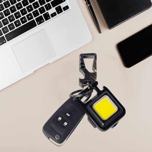 GEBSKI 800 Lumen Rechargeable COB Keychain Flashlight – 3 Lighting Modes, Magnetic Base, Bottle Opener -3978 - Image 5
