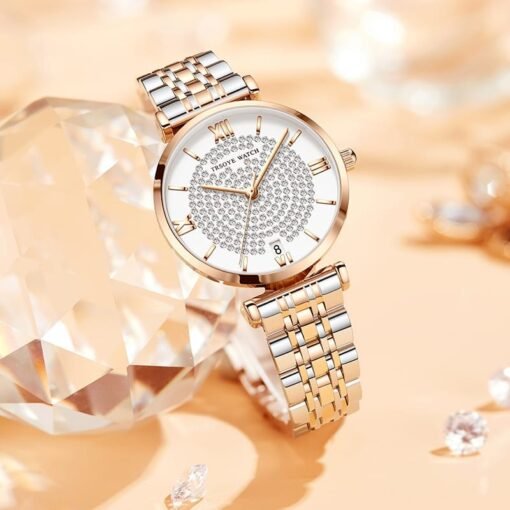 TRSOYE 8821 Two-Tone Ladies Chain Watch with Calendar | Waterproof - Image 8