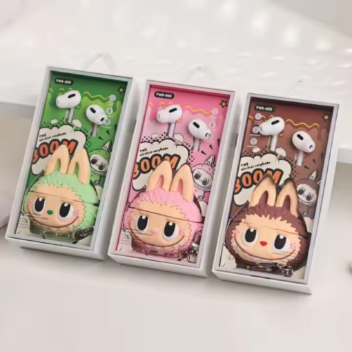 Cute Cartoon 3D Silicone Protective Shell Wireless Earbuds (Labubu Edition)