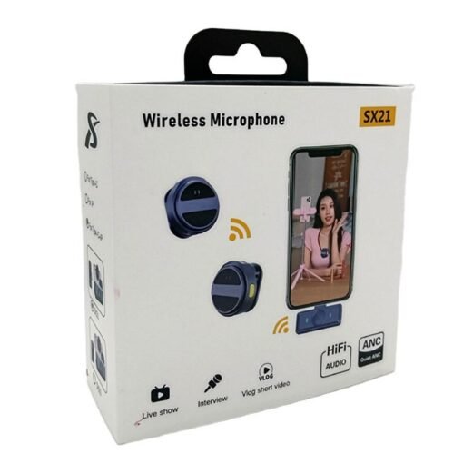 SX21-New 1 Drag 2 Dual Wireless Lavalier Microphone for Vlogging, Interviews & Live Streaming - Image 2