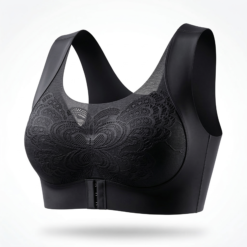Magic Performance Sports Bra for Women – Seamless Full Cup Push Up Bra with Lace Design & Breathable Comfort (Black Color)